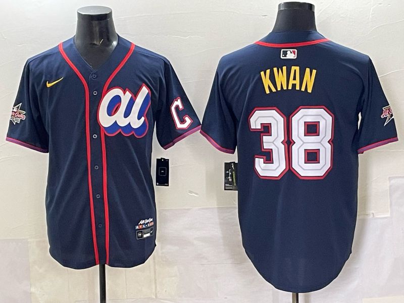 Men 2025 Cleveland Indians #38 Kwan Drak Blue All star Nike MLB Jersey style 1->cleveland indians->MLB Jersey